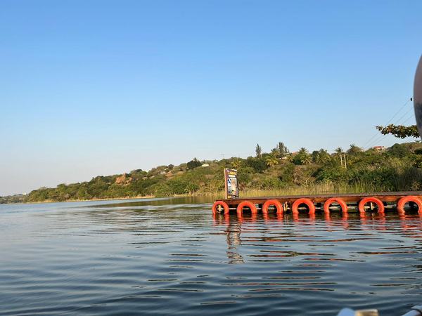Colorful tube floats on Lake Nhambavale Mozambique water activities
