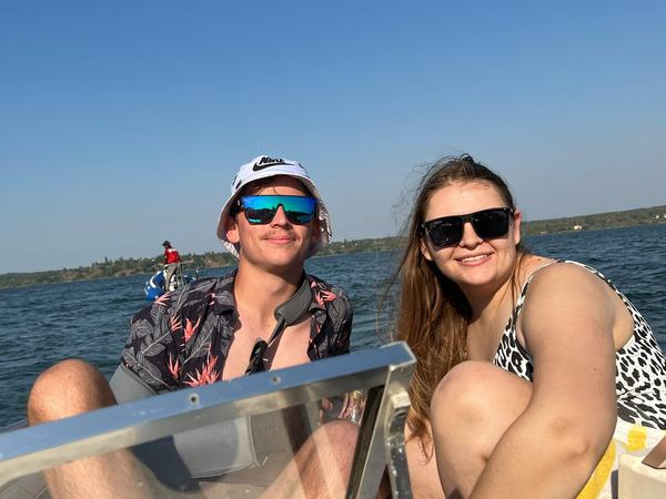 Happy guests enjoying tube water sports at Sunset Beach Resort